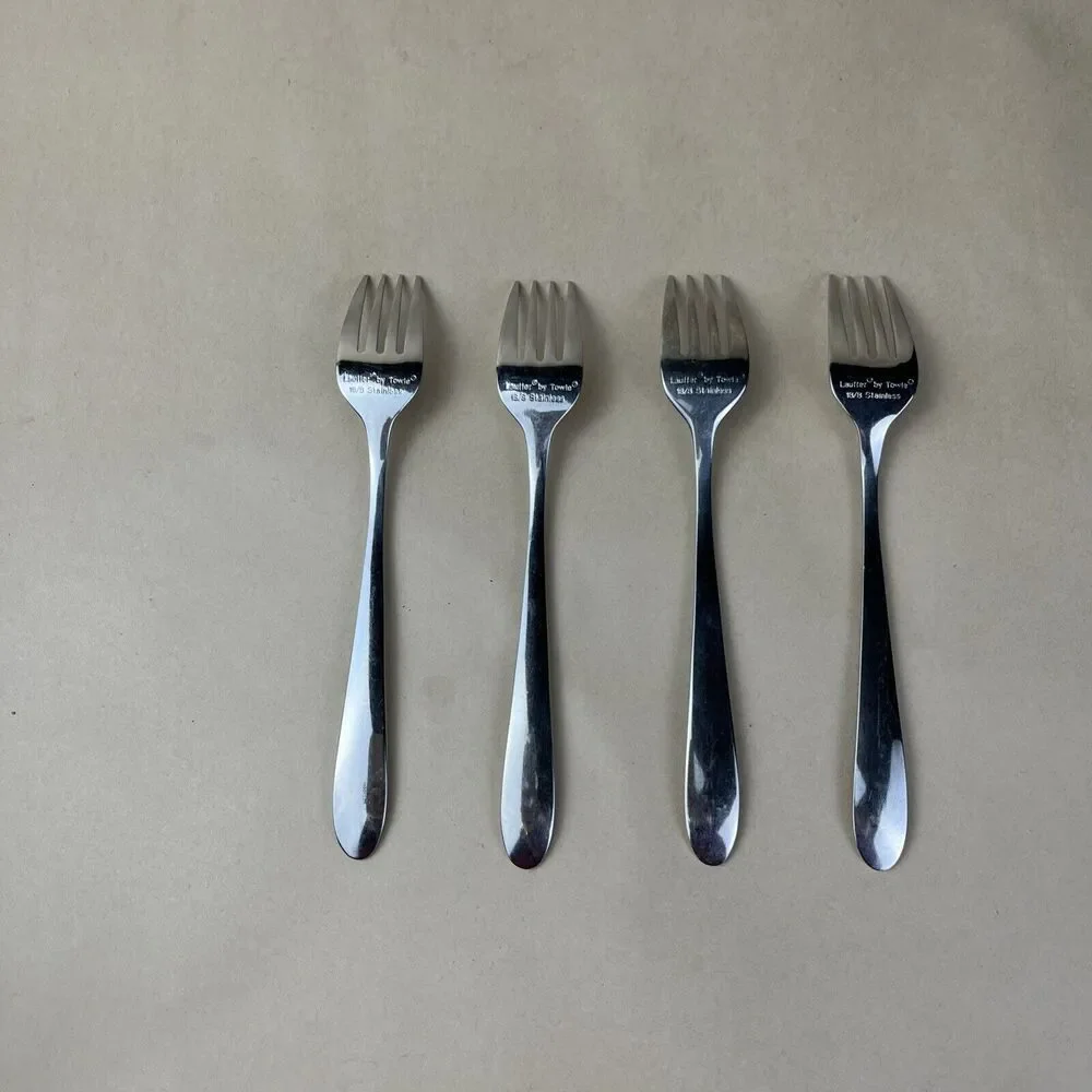 Lauffer by Towle Dinner Forks 7‎ 1/8” 18/8 Stainless Flatware Indonesia Set Of 4